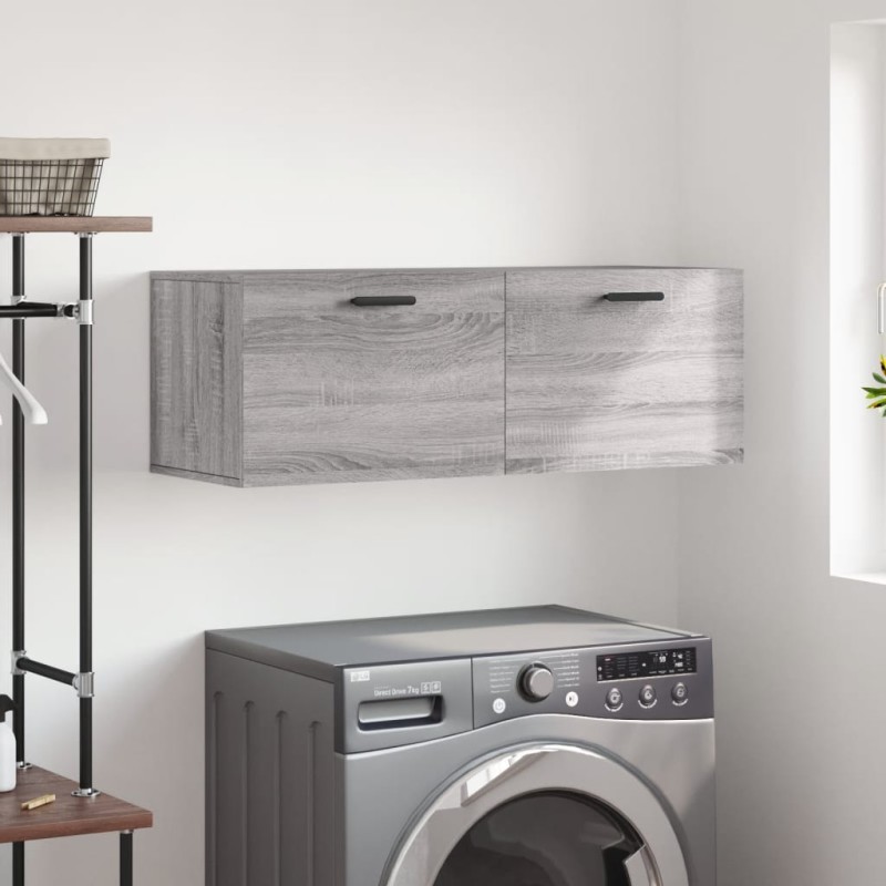 vidaXL Armario de pared madera ingeniería gris Sonoma 100x36,5x35 cm vidaXL Armario de pared madera ingeniería gris Sonoma 100x36,5x35 cm
