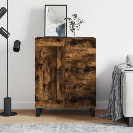 vidaXL Aparador de madera de ingeniería roble ahumado 69,5x34x90 cm