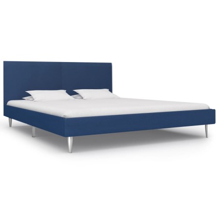 vidaXL Estructura de cama de tela azul 180x200 cm