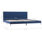vidaXL Estructura de cama de tela azul 180x200 cm