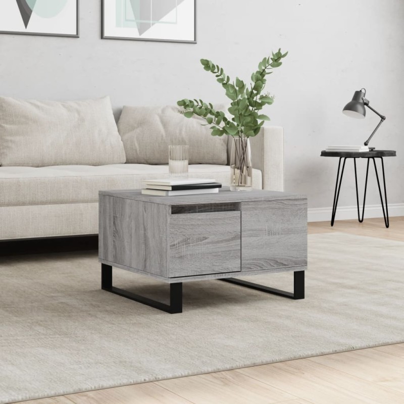 vidaXL Mesa de centro madera contrachapada gris Sonoma 55x55x36,5 cm vidaXL Mesa de centro madera contrachapada gris Sonoma 55x55x36,5 cm