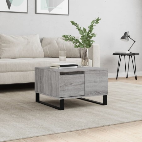 vidaXL Mesa de centro madera contrachapada gris Sonoma 55x55x36,5 cm