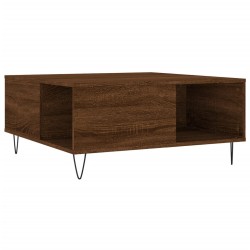 vidaXL Mesa de centro madera contrachapada roble marrón 80x80x36,5 cm