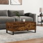 vidaXL Mesa de centro madera contrachapada roble ahumado 90x50x36,5 cm