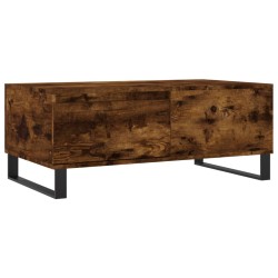 vidaXL Mesa de centro madera contrachapada roble ahumado 90x50x36,5 cm