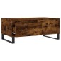 vidaXL Mesa de centro madera contrachapada roble ahumado 90x50x36,5 cm