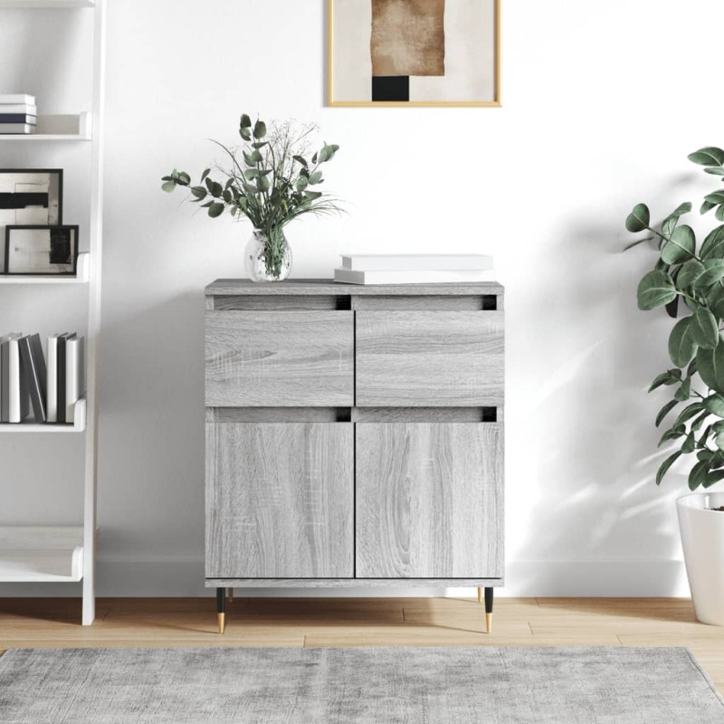 vidaXL Aparador de madera contrachapada gris Sonoma 60x35x70 cm vidaXL Aparador de madera contrachapada gris Sonoma 60x35x70 cm