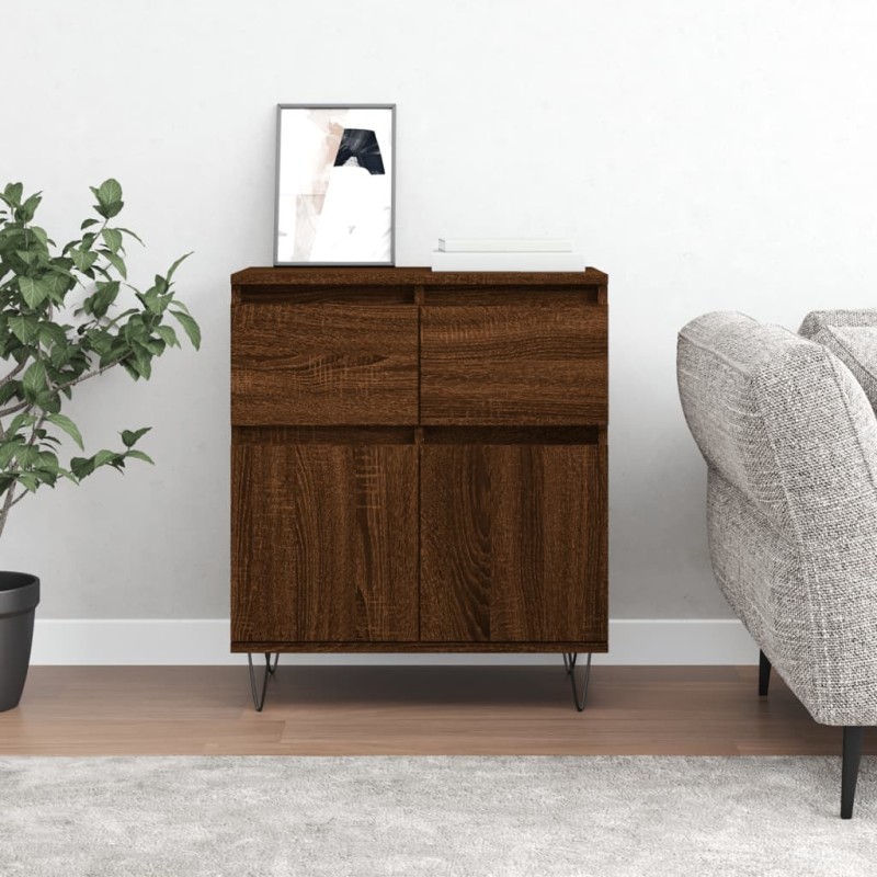 vidaXL Aparador madera contrachapada marrón roble 60x35x70 cm