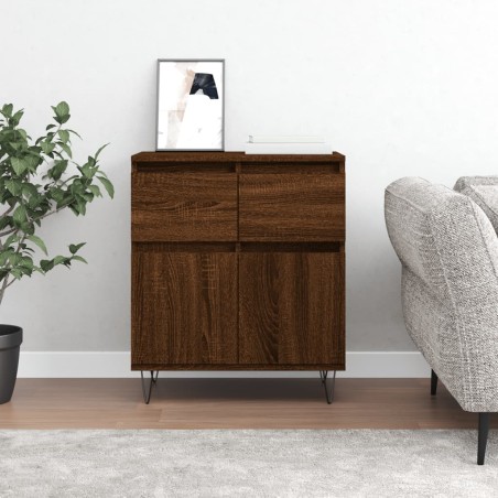 vidaXL Aparador madera contrachapada marrón roble 60x35x70 cm