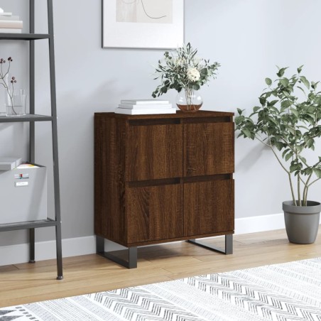 vidaXL Aparador madera contrachapada marrón roble 60x35x70 cm