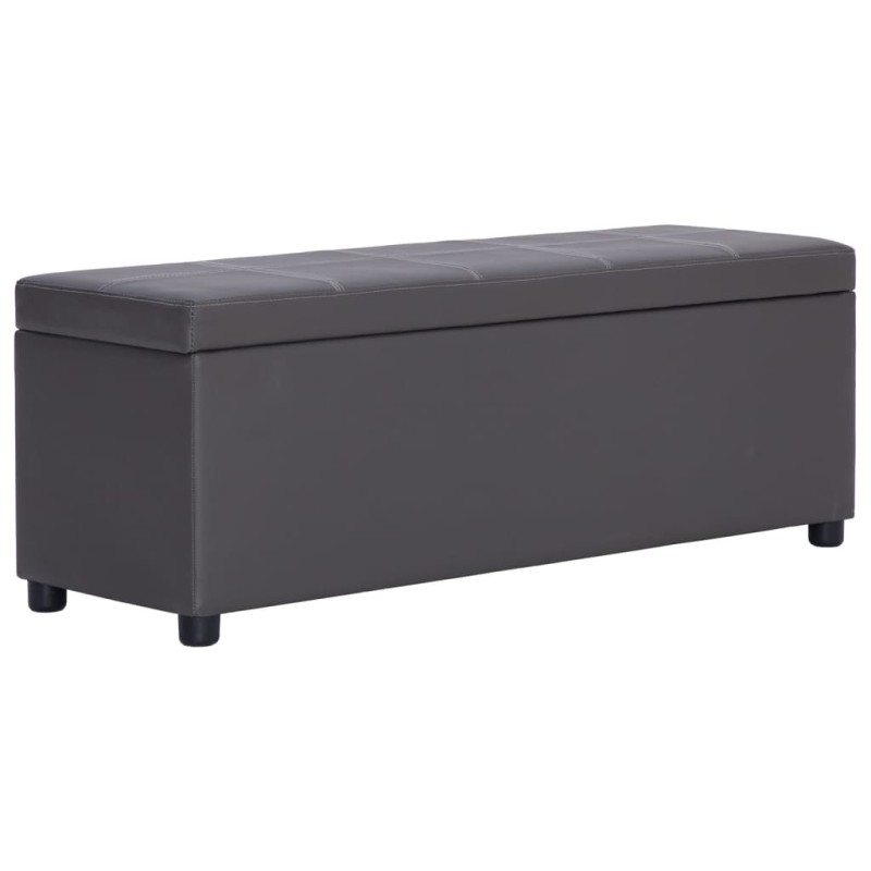 vidaXL Banco con espacio de almacenaje 116 cm cuero sintético gris vidaXL Banco con espacio de almacenaje 116 cm cuero sintético gris