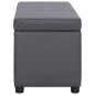 vidaXL Banco con espacio de almacenaje 116 cm cuero sintético gris vidaXL Banco con espacio de almacenaje 116 cm cuero sintético gris