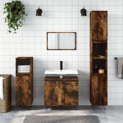 vidaXL Armario de baño madera contrachapada roble ahumado 30x30x190 cm
