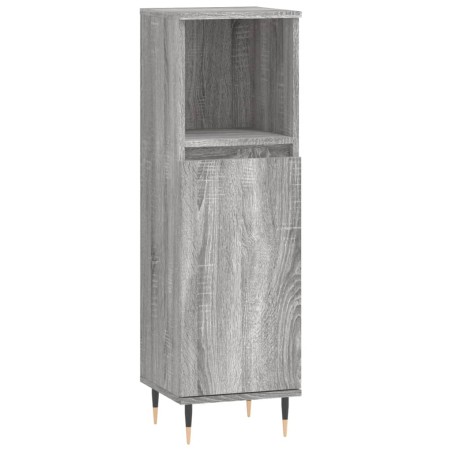 vidaXL Armario de baño madera contrachapada gris Sonoma 30x30x100 cm
