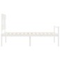 vidaXL Cama personas mayores cabecero madera maciza blanco 100x200 cm vidaXL Cama personas mayores cabecero madera maciza blanco 100x200 cm
