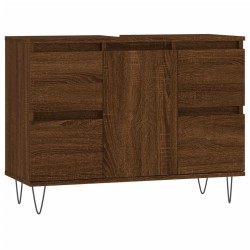 vidaXL Mueble de baño madera de ingeniería roble marrón 80x33x60 cm