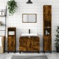 vidaXL Mueble de baño madera de ingeniería roble ahumado 80x33x60 cm vidaXL Mueble de baño madera de ingeniería roble ahumado 80x33x60 cm