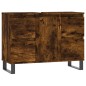 vidaXL Mueble de baño madera de ingeniería roble ahumado 80x33x60 cm vidaXL Mueble de baño madera de ingeniería roble ahumado 80x33x60 cm