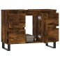 vidaXL Mueble de baño madera de ingeniería roble ahumado 80x33x60 cm vidaXL Mueble de baño madera de ingeniería roble ahumado 80x33x60 cm