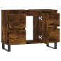 vidaXL Mueble de baño madera de ingeniería roble ahumado 80x33x60 cm vidaXL Mueble de baño madera de ingeniería roble ahumado 80x33x60 cm