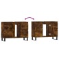 vidaXL Mueble de baño madera de ingeniería roble ahumado 80x33x60 cm vidaXL Mueble de baño madera de ingeniería roble ahumado 80x33x60 cm