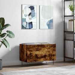 vidaXL Mueble discos madera contrachapada roble ahumado 74,5x38x48 cm