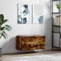 vidaXL Mueble discos madera contrachapada roble ahumado 74,5x38x48 cm vidaXL Mueble discos madera contrachapada roble ahumado 74,5x38x48 cm