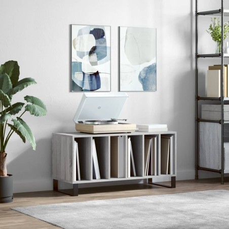 vidaXL Mueble para discos madera contrachapada gris Sonoma 100x38x48cm