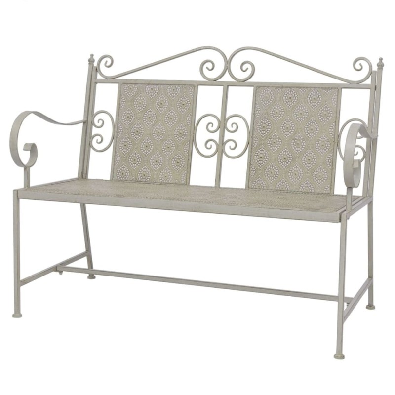 vidaXL Banco de jardín 115 cm acero gris vidaXL Banco de jardín 115 cm acero gris