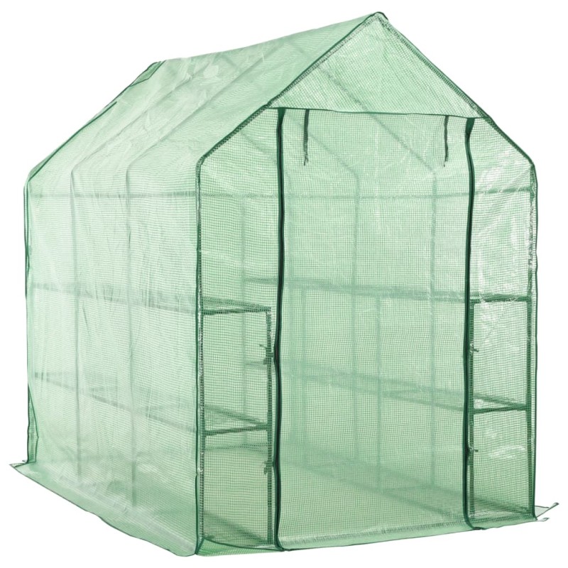 vidaXL Invernadero accesible con 12 estantes acero 143x214x196 cm vidaXL Invernadero accesible con 12 estantes acero 143x214x196 cm
