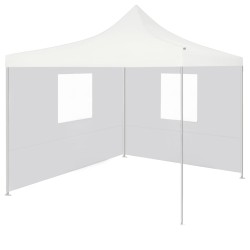 vidaXL Carpa plegable profesional con 2 paredes acero blanco 2x2 m