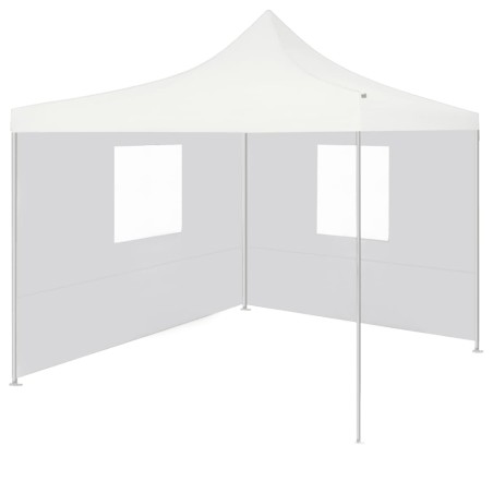vidaXL Carpa plegable profesional con 2 paredes acero blanco 2x2 m