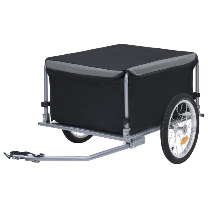 vidaXL Remolque para bicicletas negro y gris 65 kg vidaXL Remolque para bicicletas negro y gris 65 kg