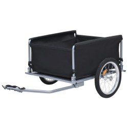 vidaXL Remolque para bicicletas negro y gris 65 kg