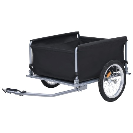 vidaXL Remolque para bicicletas negro y gris 65 kg