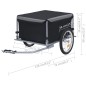 vidaXL Remolque para bicicletas negro y gris 65 kg vidaXL Remolque para bicicletas negro y gris 65 kg