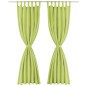 vidaXL Cortinas de micro-raso con bucles 2 unidades 140x245 cm verde vidaXL Cortinas de micro-raso con bucles 2 unidades 140x245 cm verde