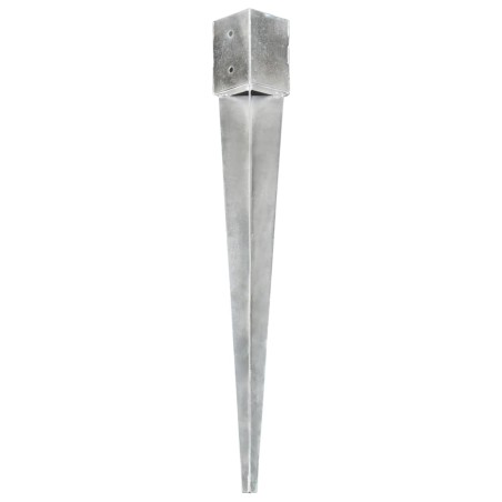 vidaXL Picas de tierra 6 uds acero galvanizado plateado 10x10x91 cm
