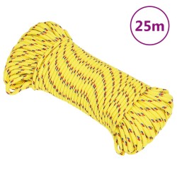vidaXL Cuerda de barco polipropileno amarillo 5 mm 25 m