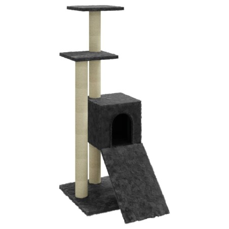 vidaXL Rascador para gatos con postes de sisal gris oscuro 92 cm