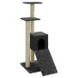 vidaXL Rascador para gatos con postes de sisal gris oscuro 92 cm