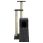 vidaXL Rascador para gatos con postes de sisal gris oscuro 92 cm
