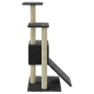 vidaXL Rascador para gatos con postes de sisal gris oscuro 92 cm