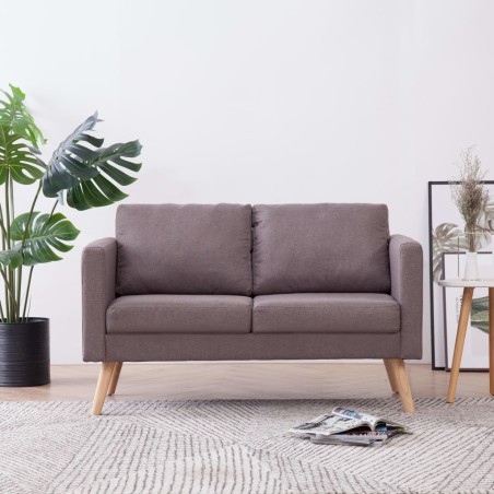 vidaXL Sofá de 2 plazas de tela color gris topo