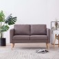 vidaXL Sofá de 2 plazas de tela color gris topo vidaXL Sofá de 2 plazas de tela color gris topo