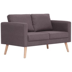 vidaXL Sofá de 2 plazas de tela color gris topo