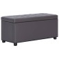 vidaXL Otomana de almacenaje de cuero sintético gris 87,5 cm vidaXL Otomana de almacenaje de cuero sintético gris 87,5 cm