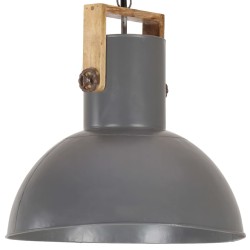 vidaXL Lámpara colgante industrial redonda mango 25 W gris 52 cm E27
