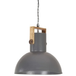 vidaXL Lámpara colgante industrial redonda mango 25 W gris 52 cm E27