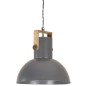 vidaXL Lámpara colgante industrial redonda mango 25 W gris 52 cm E27 vidaXL Lámpara colgante industrial redonda mango 25 W gris 52 cm E27